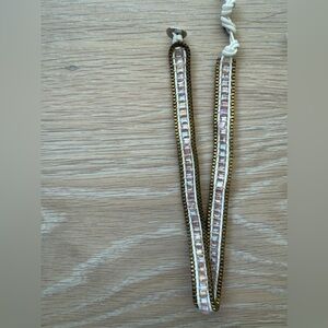 Beaded Bracelet in Light Pink, White, and Brown